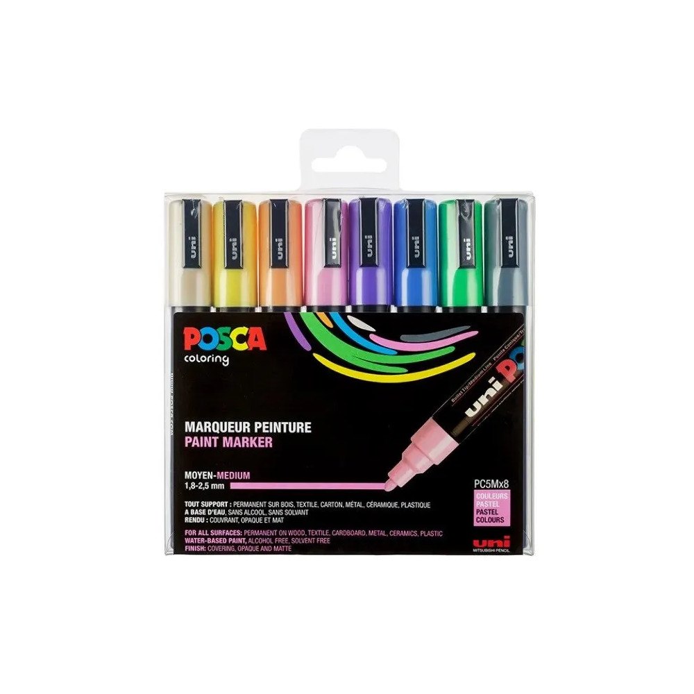 POSCA POSCA PC-5M Deep Set, Multifärg, Multifärg, 8 färger, Bold,...