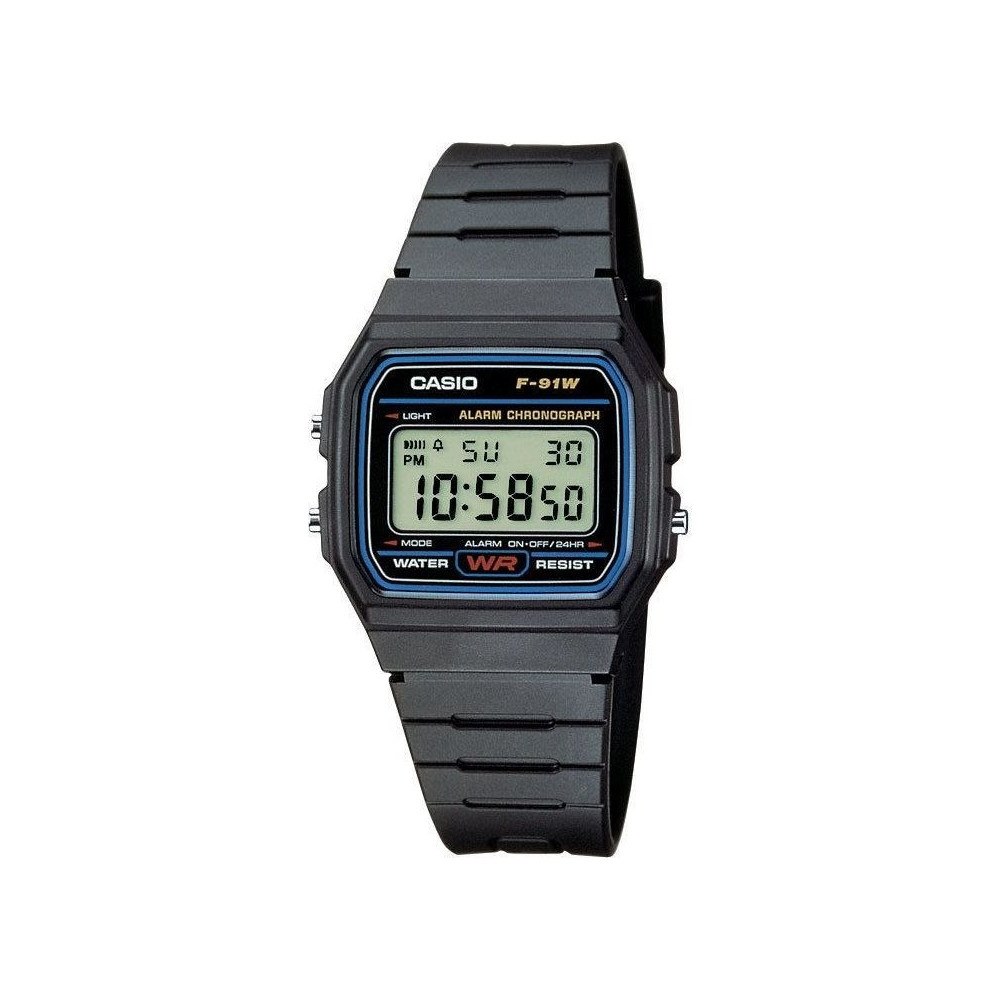 Casio Casio F-91W Collection Unisex Digital Armbanduhr, schwarz (F...