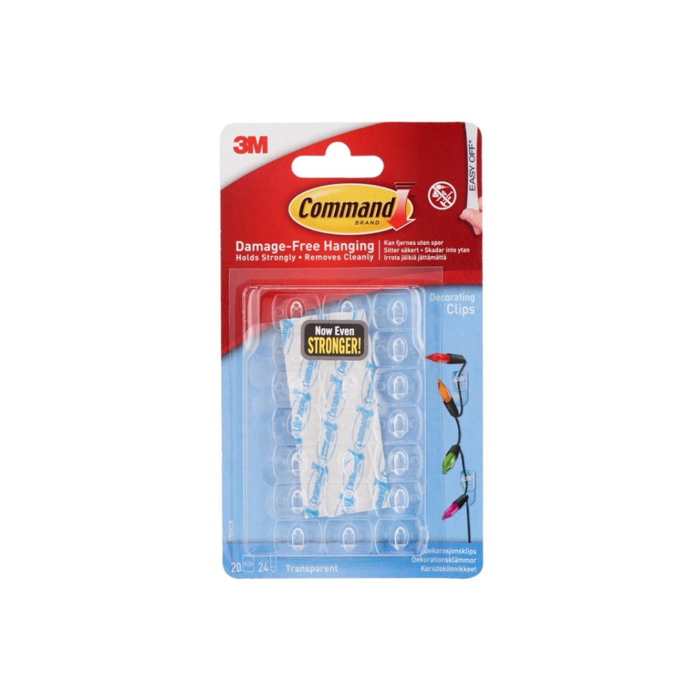 3M 3M Command genomskinliga dekorativa clips med genomskinliga...