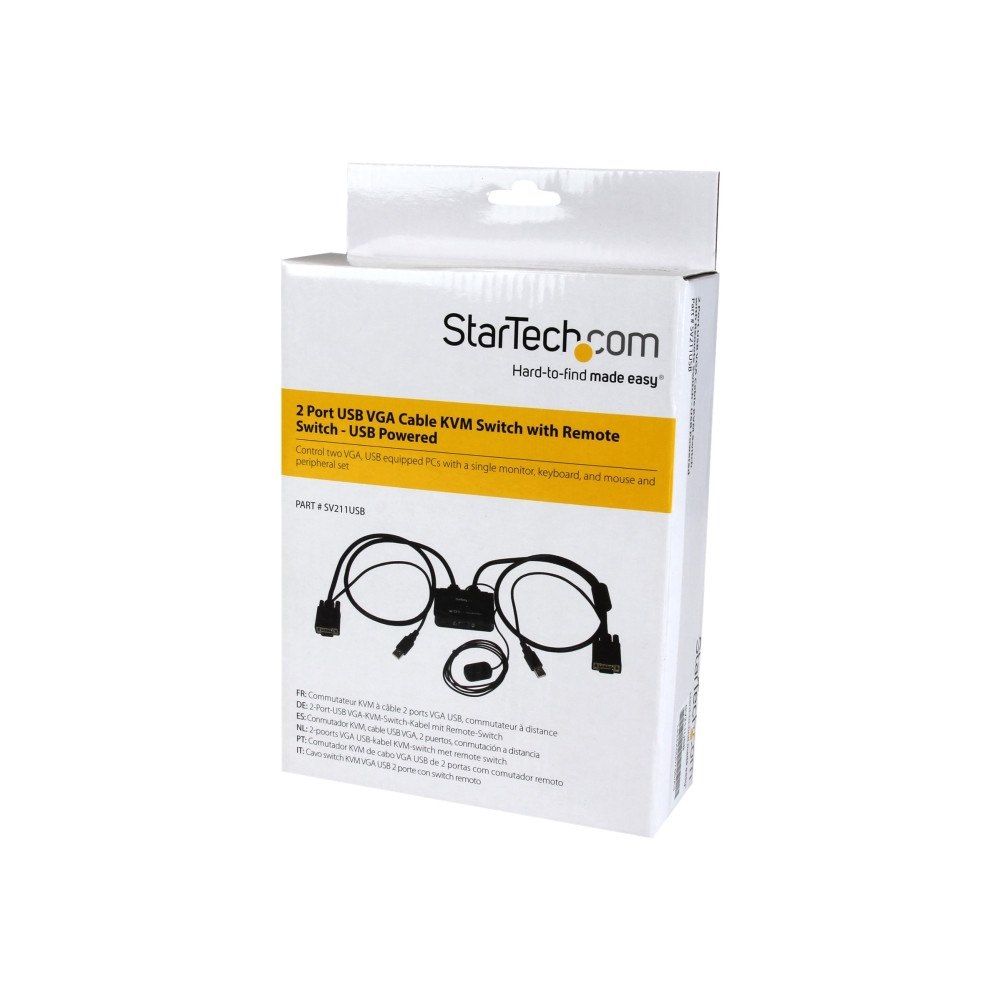 StarTech.com StarTech.com VGA 2 portar USB-kabel med KVM-switch - USB-driven med fjärrswitch - omkopplare för tangentbord/video/mus -...