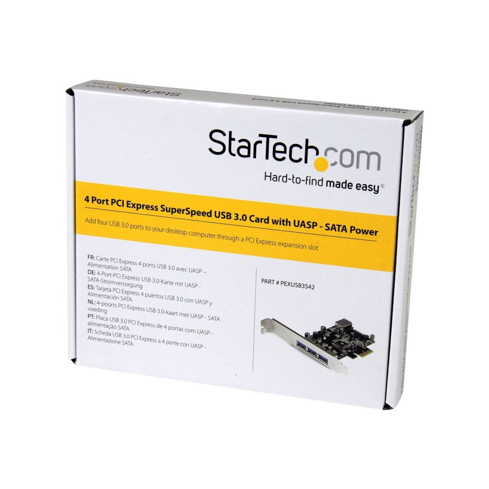 StarTech.com StarTech.com PCI Express USB 3.0-kort med 4 portar - USB-adapter - PCIe 2.0 - USB 3.0 x 4