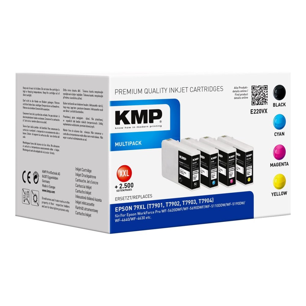 KMP KMP MULTIPACK E220VX - 4-pack - Lång livslängd - svart, gul, cyan, magenta - kompatibel - bläckpatron (alternativ för: E...