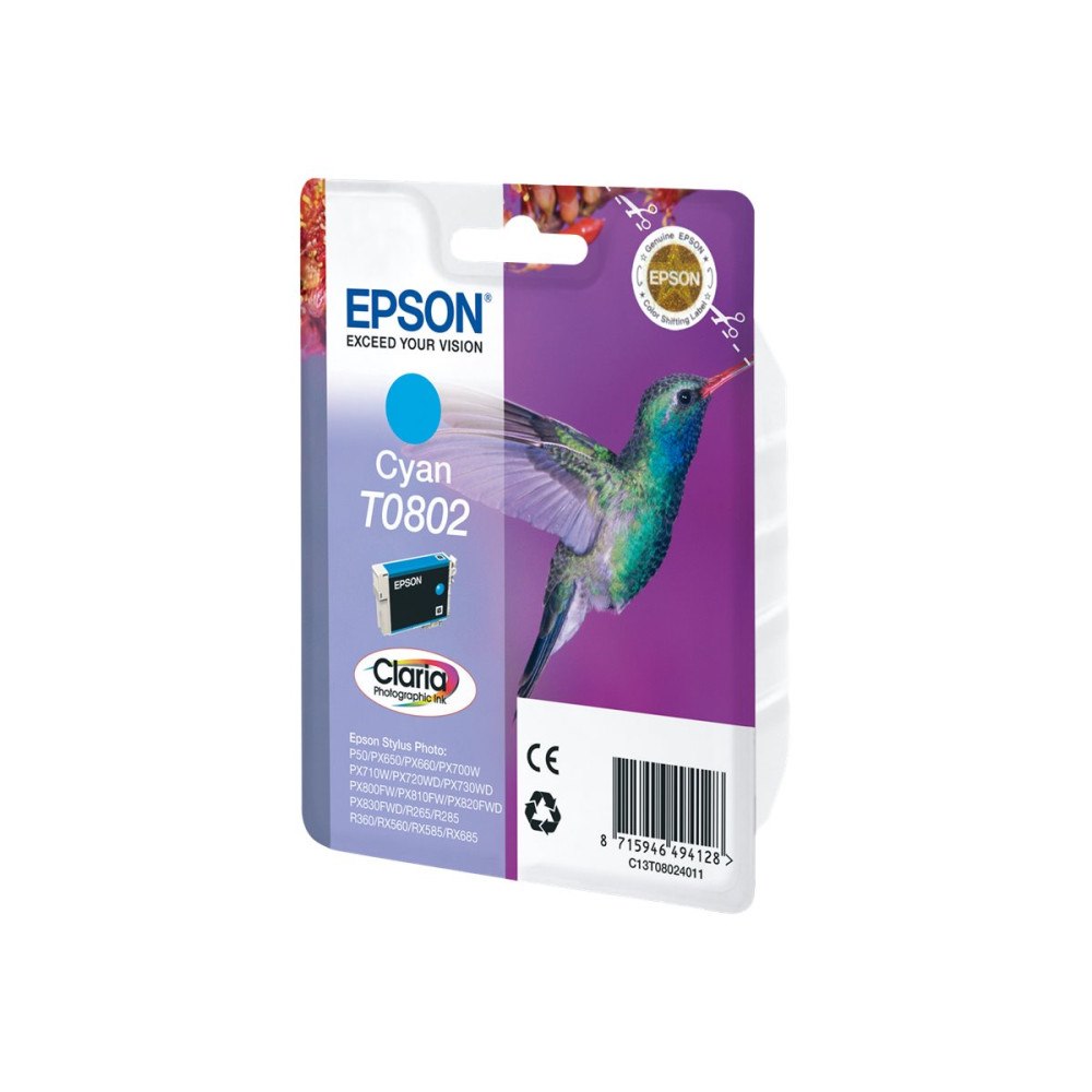 EPSON Epson T0802 - cyan - original - bläckpatron
