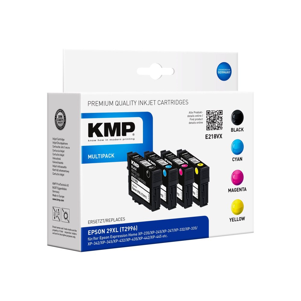 KMP KMP MULTIPACK E218VX - 4-pack - Lång livslängd - svart, gul, cyan, magenta - kompatibel - bläckpatron (alternativ för: E...