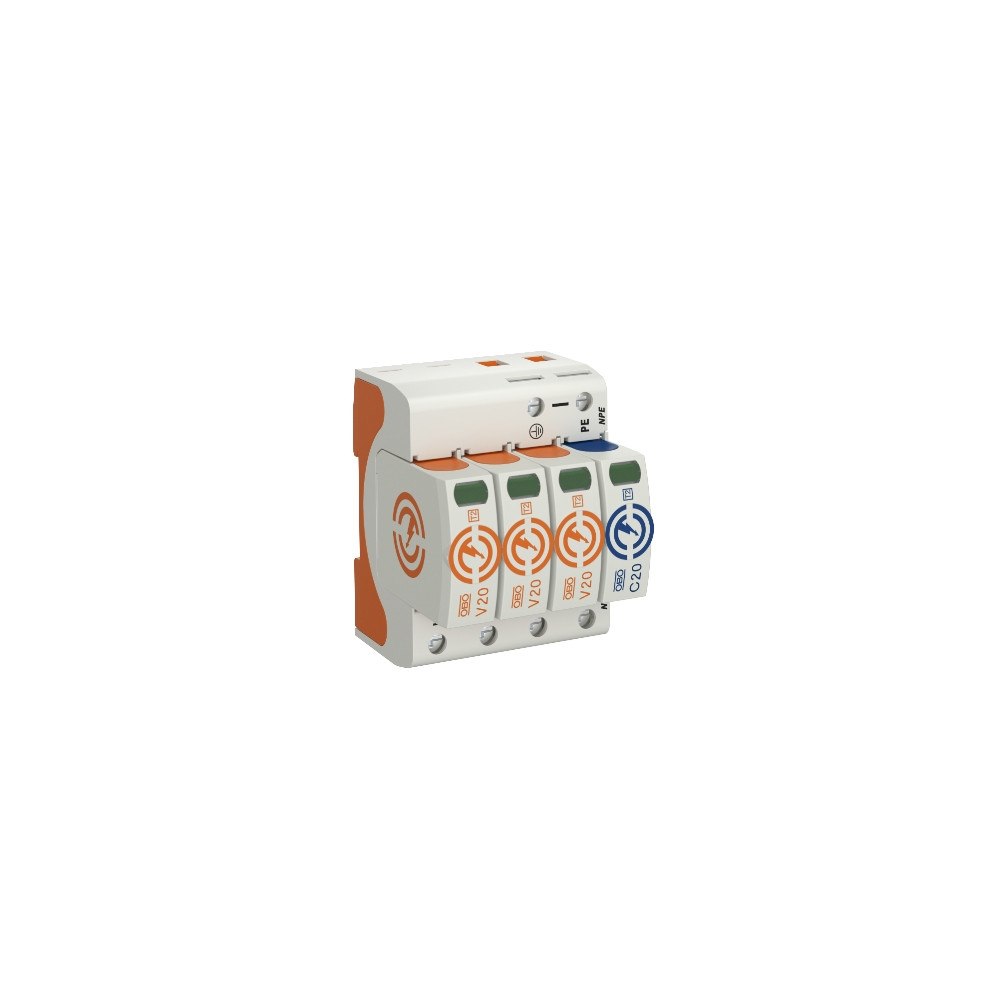 OBO Bettermann Obo Bettermann V20-3+NPE-280, 230 V, 60000 A, 1300 V, Orange...