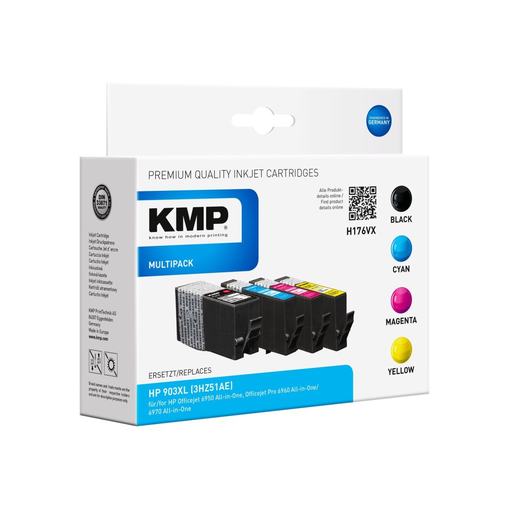 KMP KMP MULTIPACK H176VX - 4-pack - XXL-storlek - svart, gul, cyan, magenta - kompatibel - bläckpatron (alternativ för: HP 9...