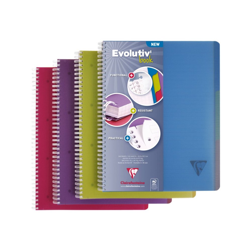 Rhodia Clairefontaine Linicolor Intensiv Evolutiv'Book A4+ - anteckningsblock - 225 x 297 mm - 120 ark