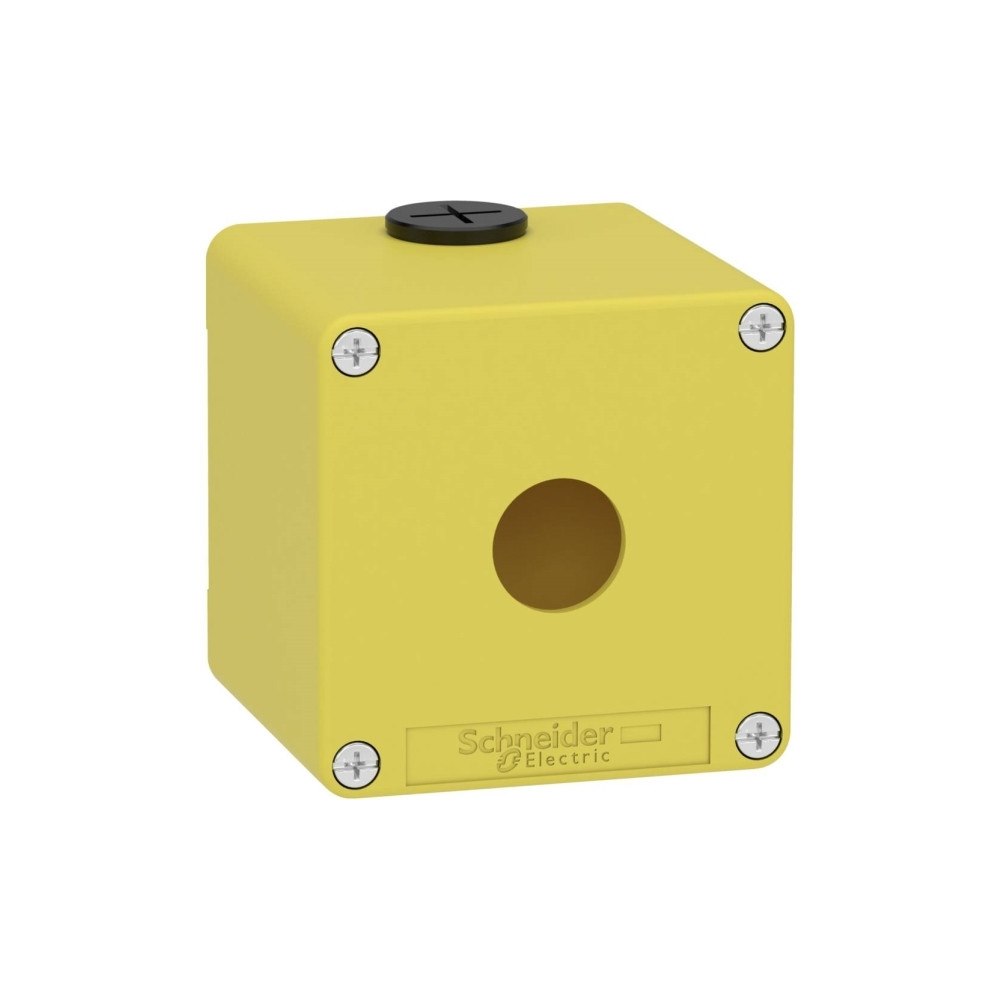 SCHNEIDER ELECTRIC Harmony tom nødstopkasse i gul metal med 1 x Ø22 mm hul for...