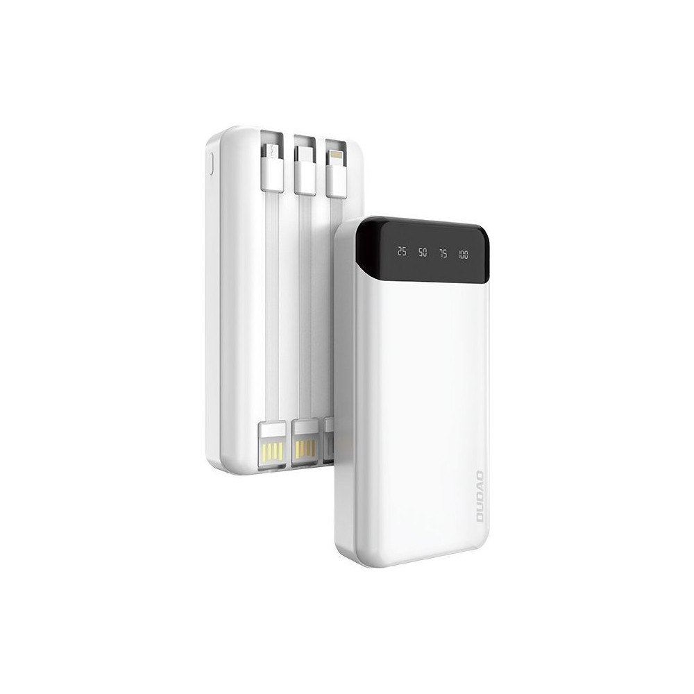 Dudao Dudao kapacitivt kraftpaket med 3 inbyggda kablar 20000mAh U...