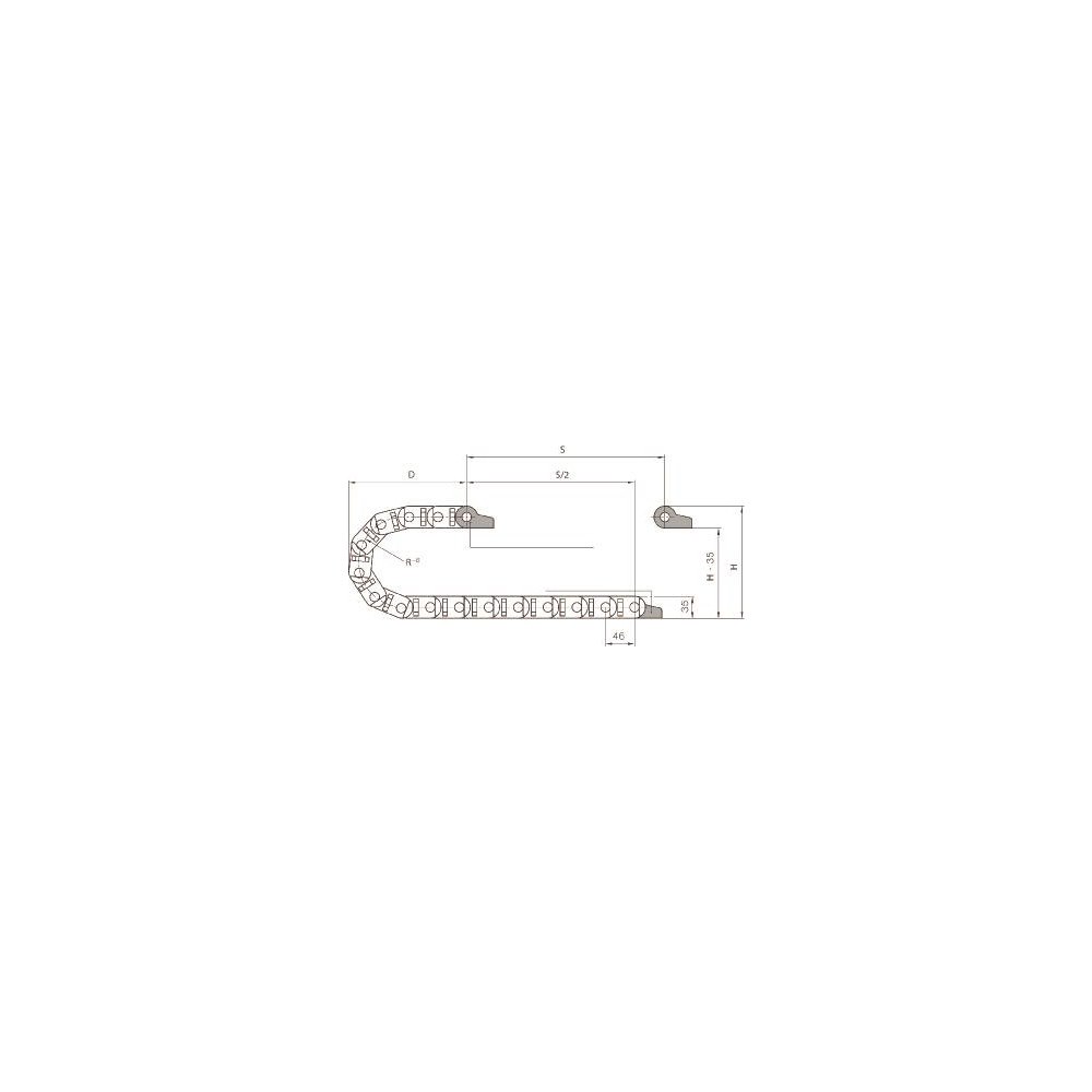 IGUS IGUS Kabelkedja2400.05.125interna mått 25x57mm, Radius 100mm