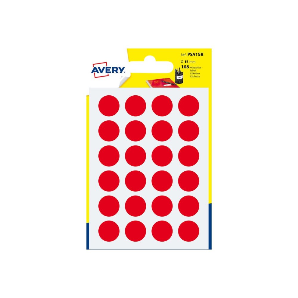 AVERY Avery - självhäftande färgkodad etikett - röd (paket om 168)