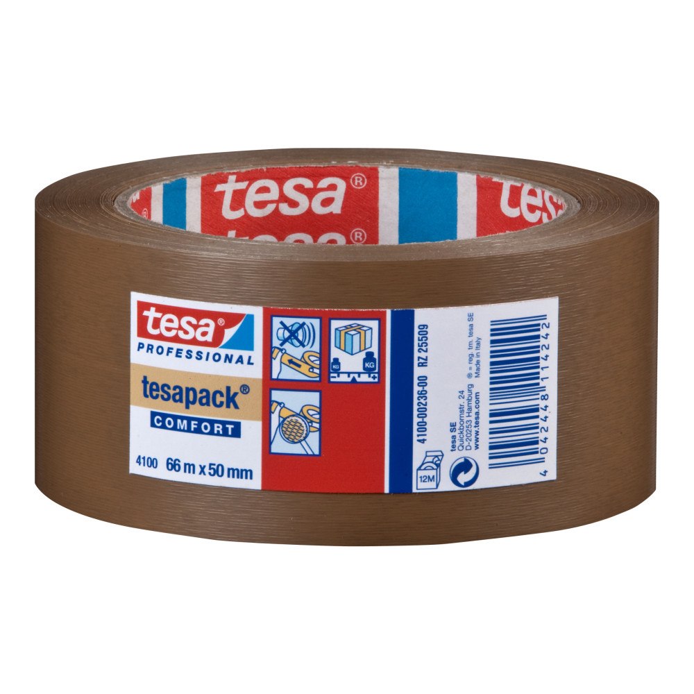 Beiersdorf Tesapack 4100 förpackningstejp - 50 mm x 66 m - sämskskinn