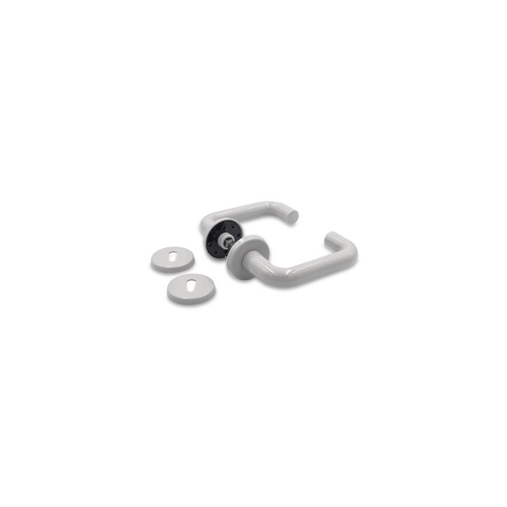 Solar Plus U-format dörrhandtag i grått med 6 mm klickrosett. För inner...