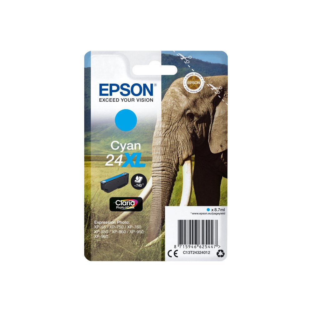 EPSON Epson 24XL - XL - cyan - original - bläckpatron
