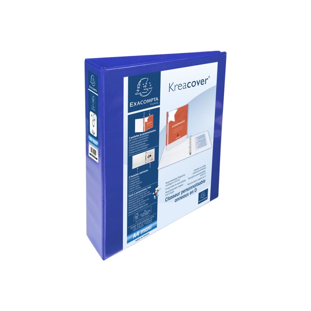 EXACOMPTA Exacompta Kreacover - presentationsringpärm - för A4 Maxi - kapacitet: 370 ark - blå