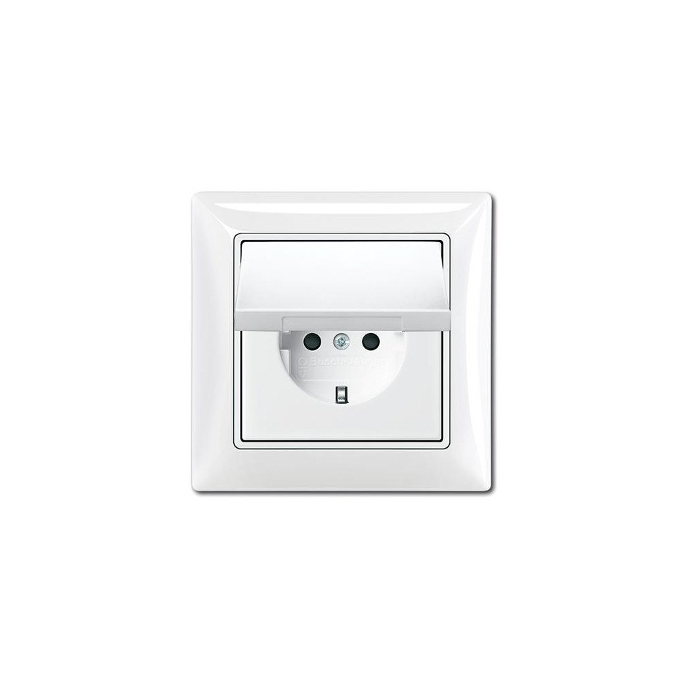 ABB ABB-basic55 Schuko-uttag, IP44, vitglans, 16A, 1 modul, leve...
