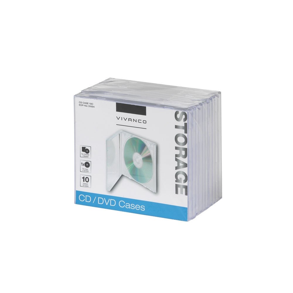 Vivanco Vivanco 31694, Plastfodral, 1 diskar, Transparent, Dammresis...