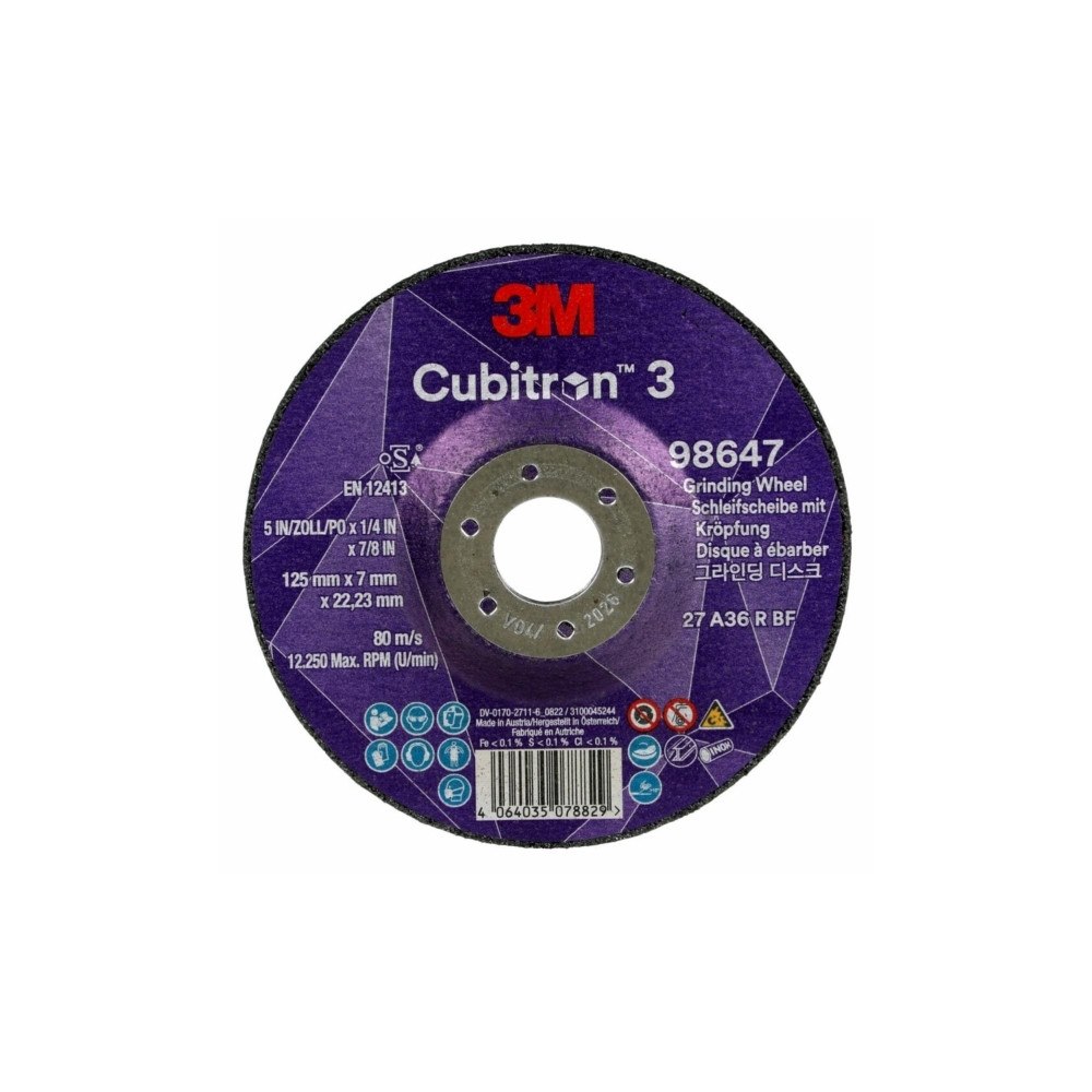 3M 3M 98647, Kapskiva, Metall, Ceramic fibre, 12250 RPM, Rund,...