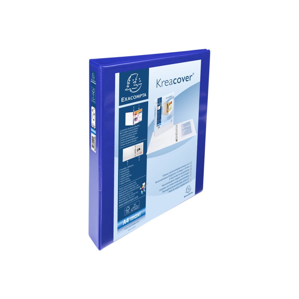 EXACOMPTA Exacompta Kreacover - presentationsringpärm - för A4 Maxi - kapacitet: 275 ark - blå