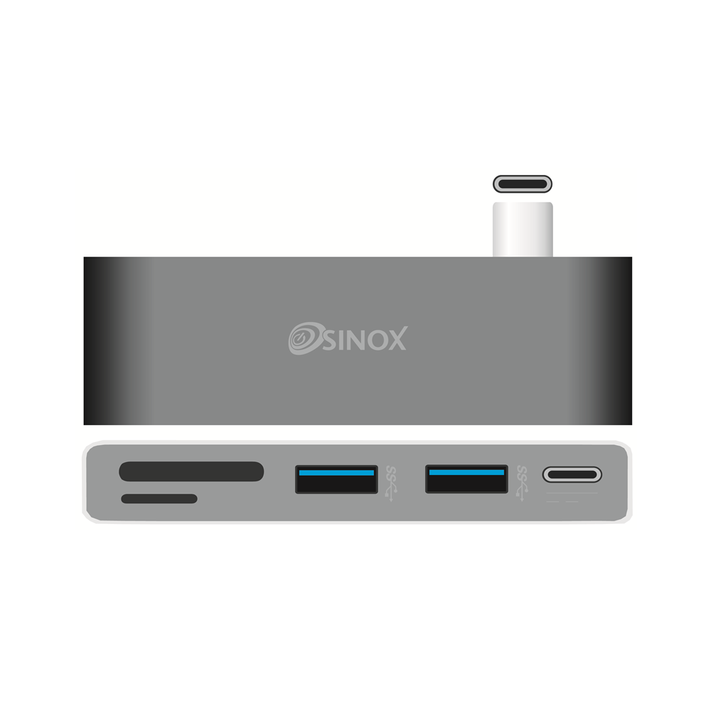 Sinox beslag Sinox SXI66040, USB 2.0 Type-C, USB 2.0 Type-A, SD, 5000 Mbi...