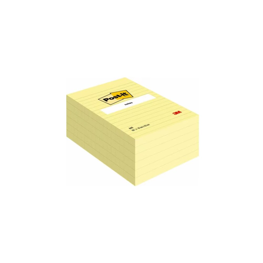 Post-it Post-it Large Notes Canary Yellow, gul, linjerede, 101 mm x...