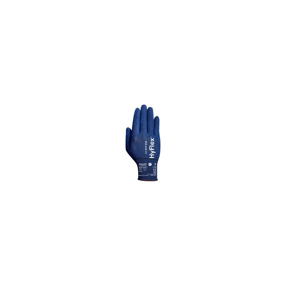 Ansell Healthcare Europe s.a/n.v. HyFlex 11-819 - handskar - storlek: 11 - nylon, spandex, nitrilgummiyta, kol - blå, mörkblått foder - par (paket om 12)
