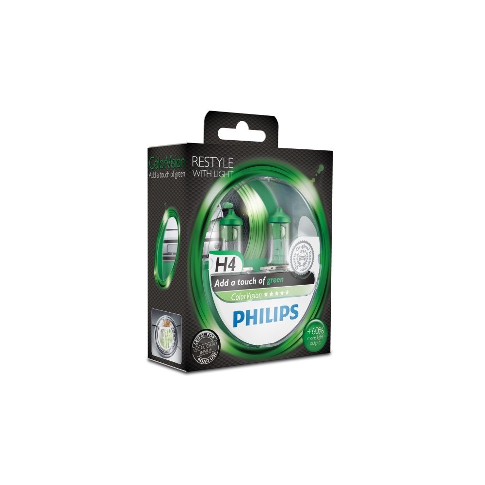 Philips Philips ColorVision Typ av lampa: H4, grön strålkastarlampa...