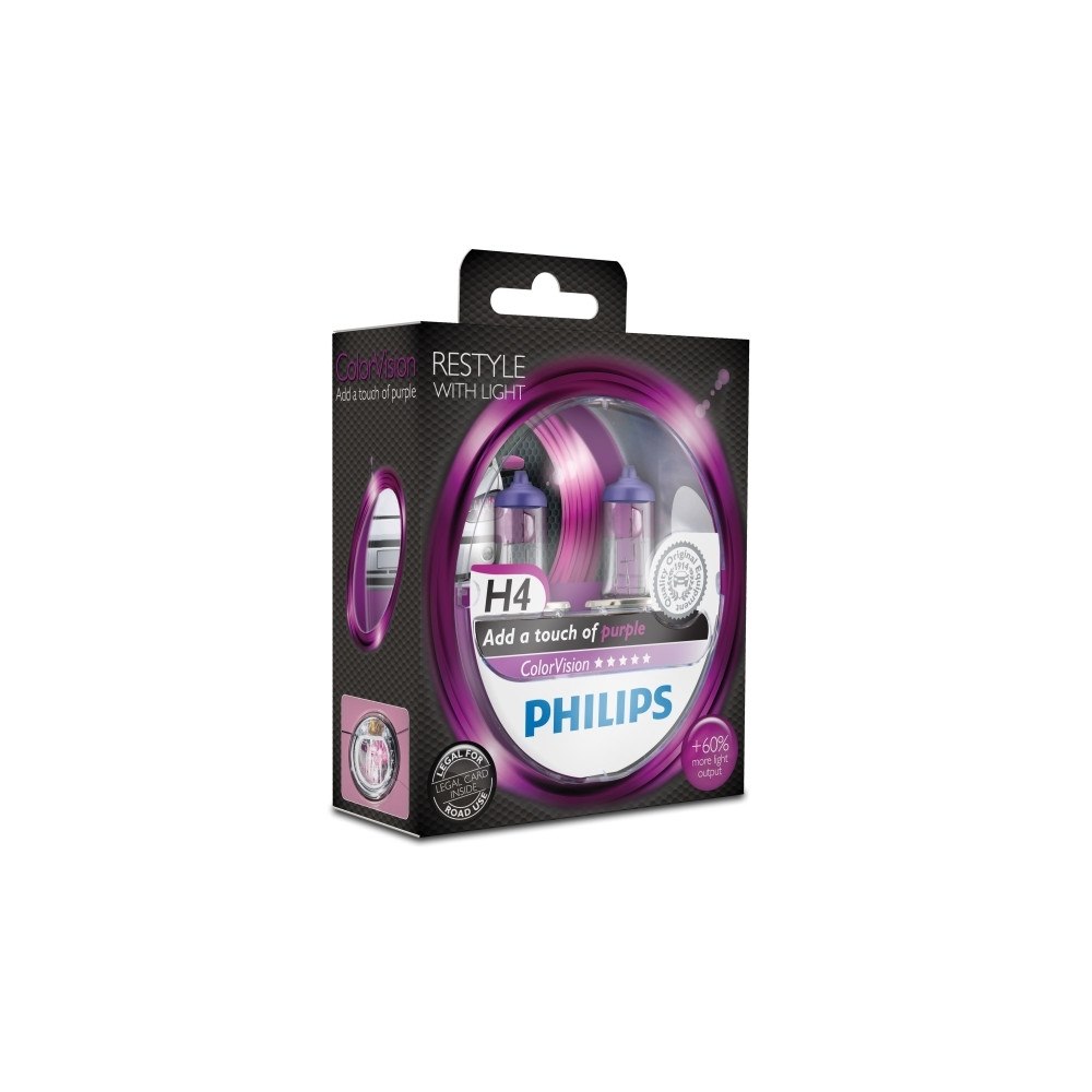 Philips Philips ColorVision Typ av lampa: H4, lila strålkastarlampa...