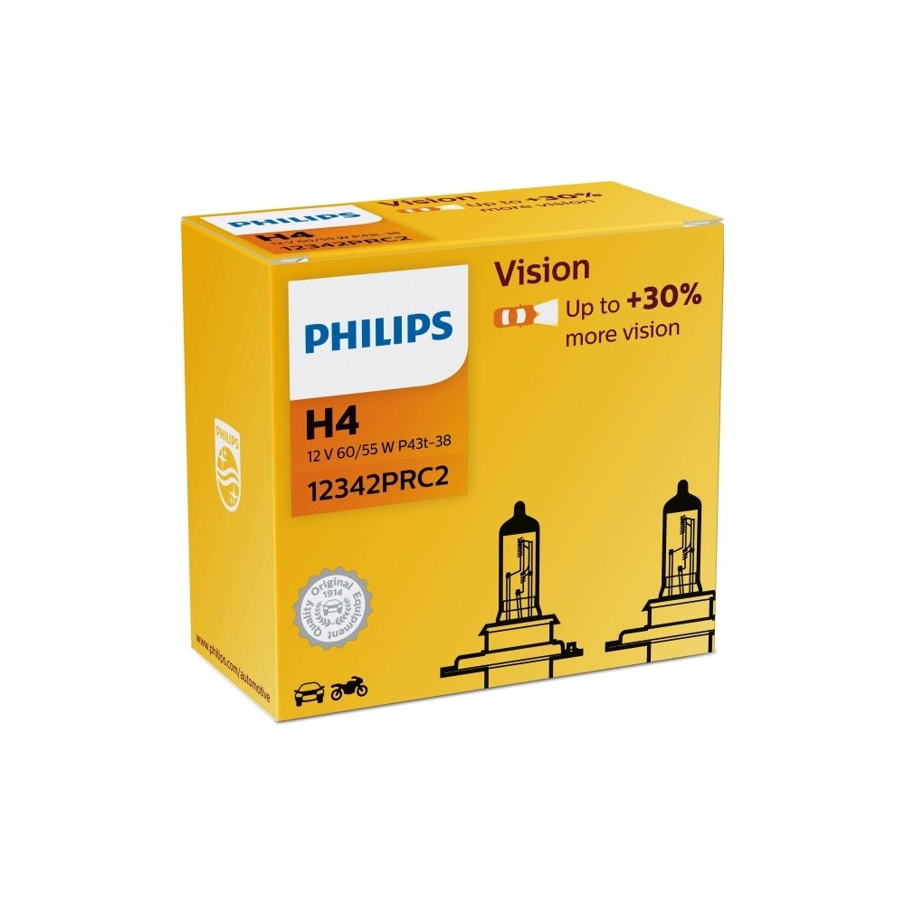 Philips Philips Vision 12342PRC2 Bättre sikt, 60 W, 12 V, H4, haloge...