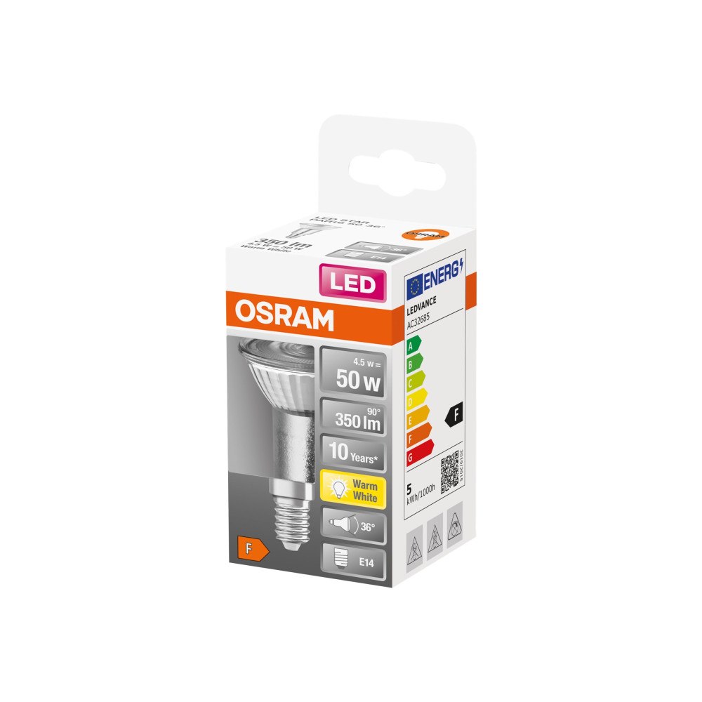 LEDVANCE OSRAM LED STAR - LED-spotlight - form: PAR16 - E14 - 4.5 W - varmt vitt ljus - 2700 K