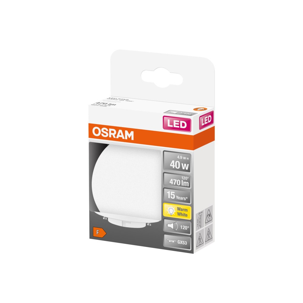 LEDVANCE OSRAM LED STAR - LED-glödlampa - glaserad finish - GX53 - 4.9 W - varmt vitt ljus - 2700 K