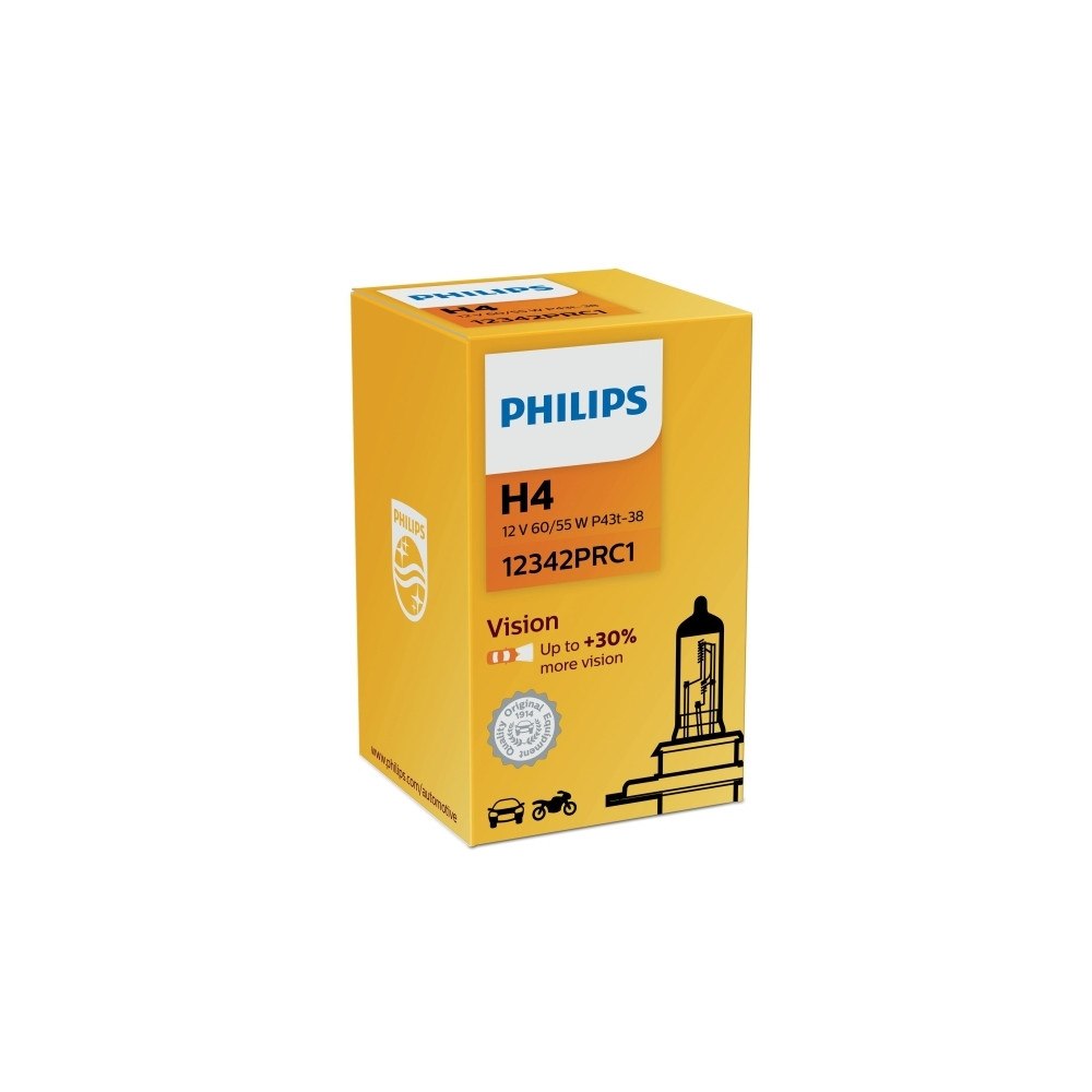 Philips Philips Vision 12342PRC1 Bättre sikt, 60 W, 12 V, H4, 3200 K...