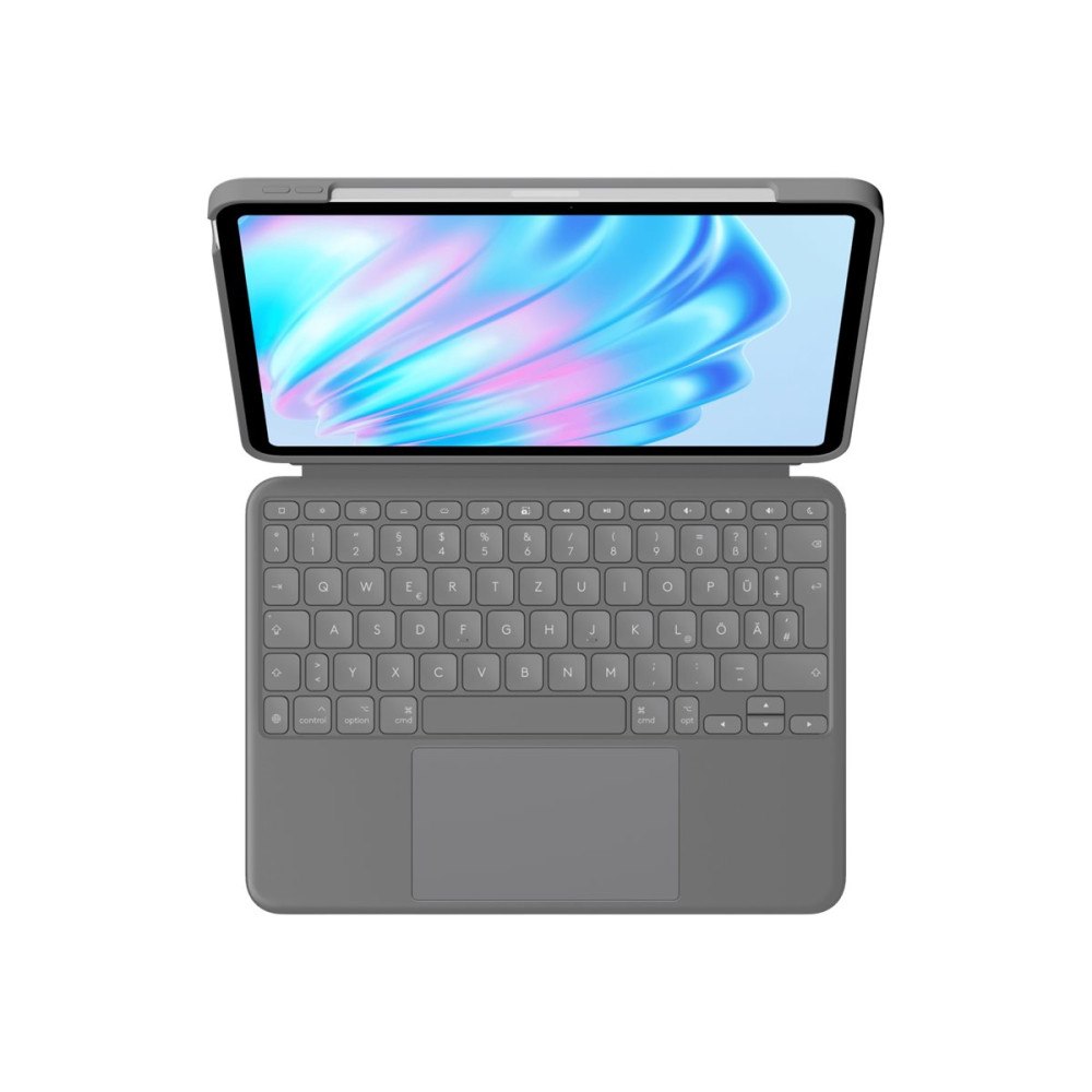Logitech Logitech Combo Touch - tangentbord och foliefodral - med pekdyna - QWERTZ - tysk - oxford-grå Inmatningsenhet