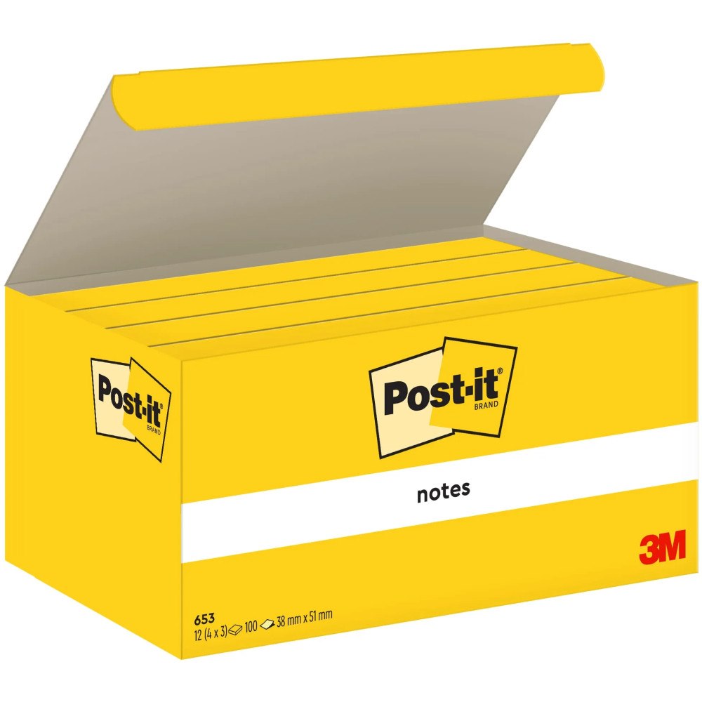 Post-it Post-It 7100296172, Rektangel, Gul, papper, 51 mm, 38 mm, 10...