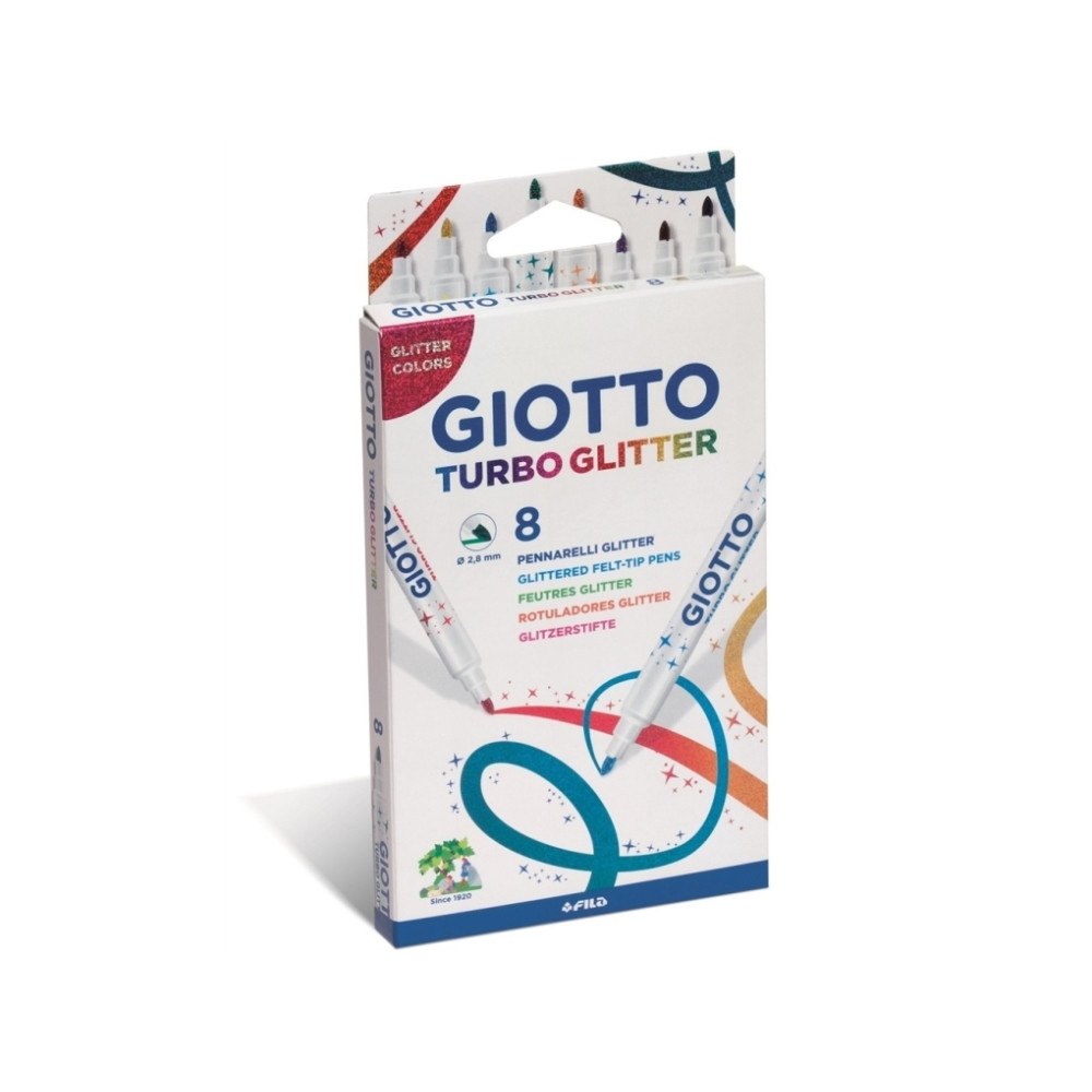 Giotto Giotto Glimmer Tusser (Turbo Glitter) med 8 färger