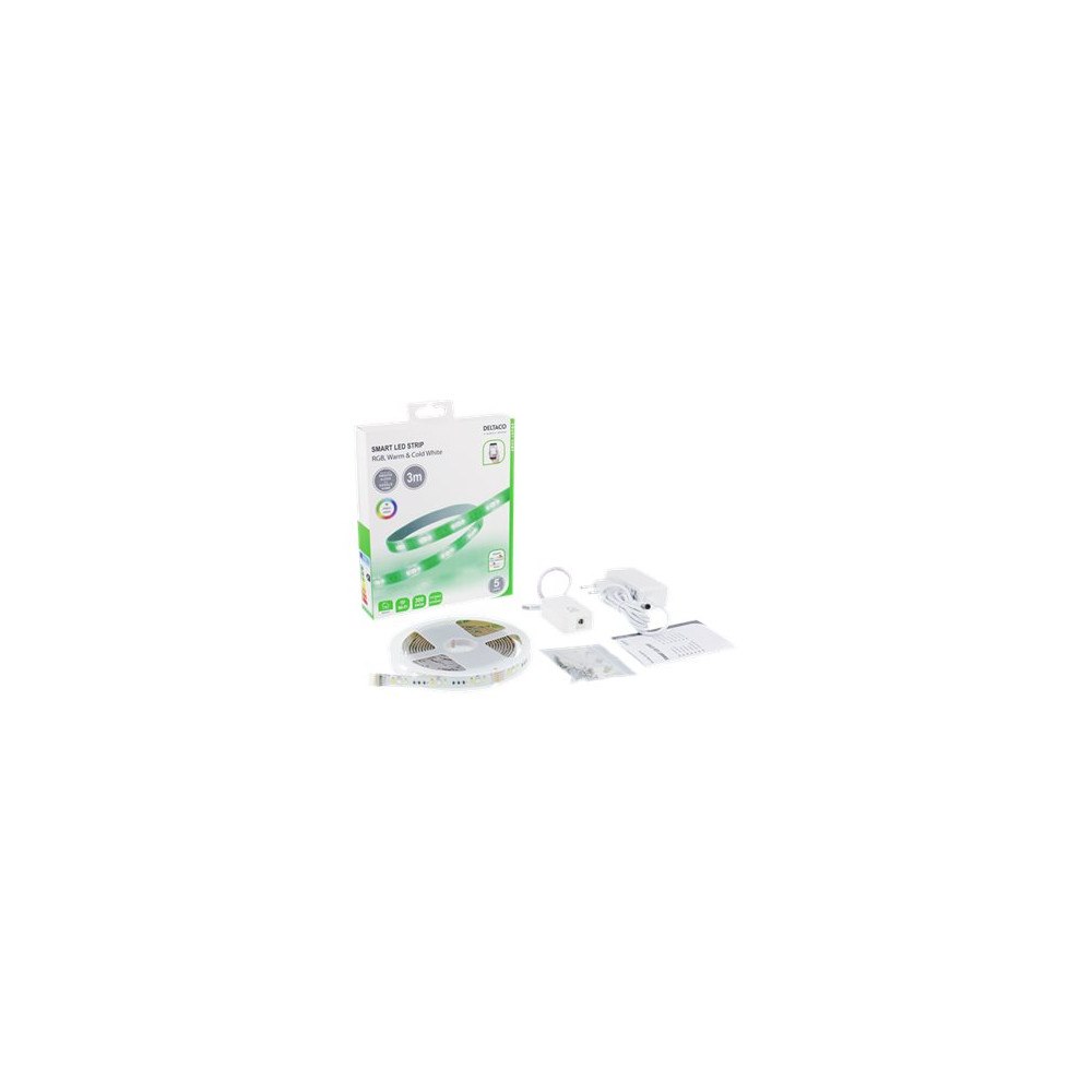 Deltaco DELTACO SMART HOME - ljusslinga - LED - 24 W - RGB/varmt till kallt vitt ljus - 2700-6500 K - vit