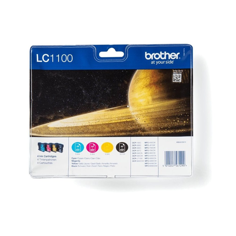 Brother Brother LC1100 Value Pack - 4-pack - svart, gul, cyan, magenta - original - bläckpatron