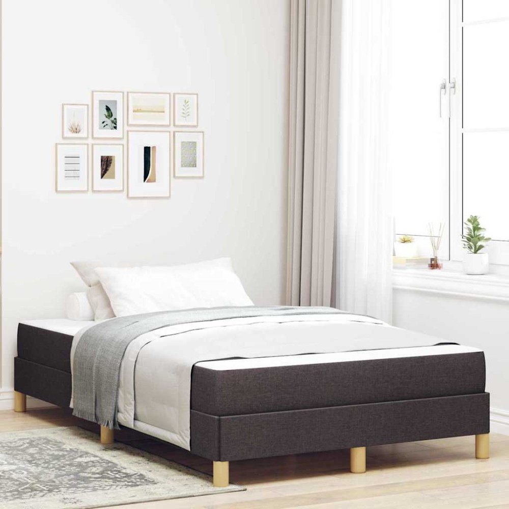 vidaXL Bäddfjäder Brun 120 x 190 cm Tyg och Konstruerat trä