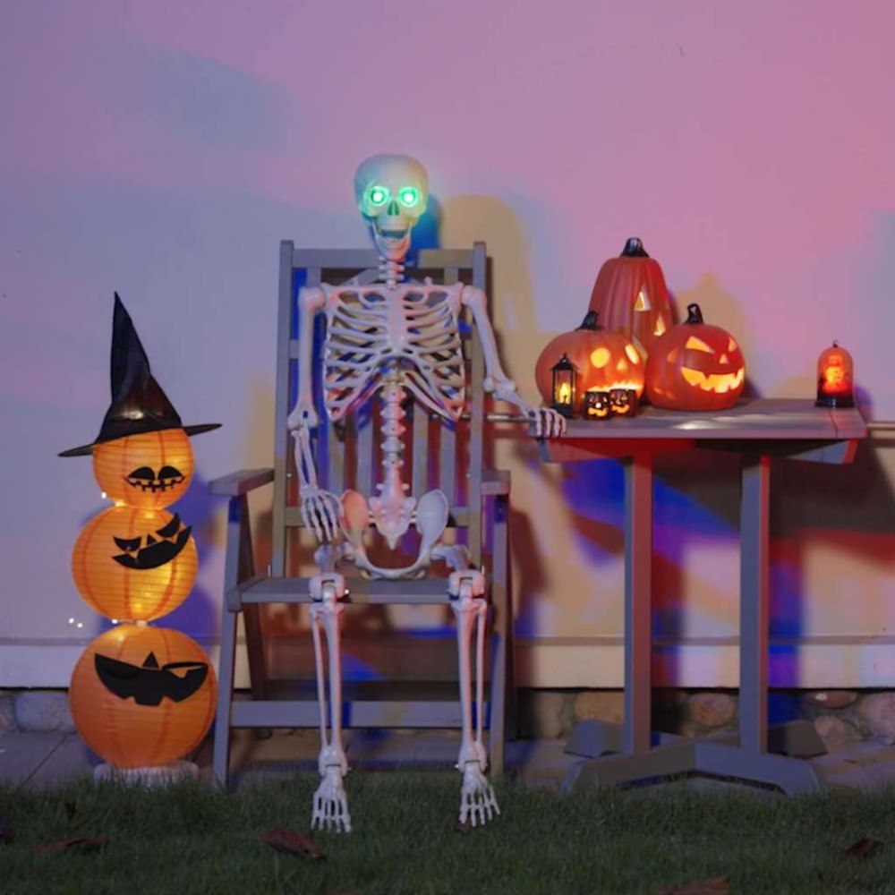 vidaXL Halloween Skelett Vit 155 x 38.5 cm Plast