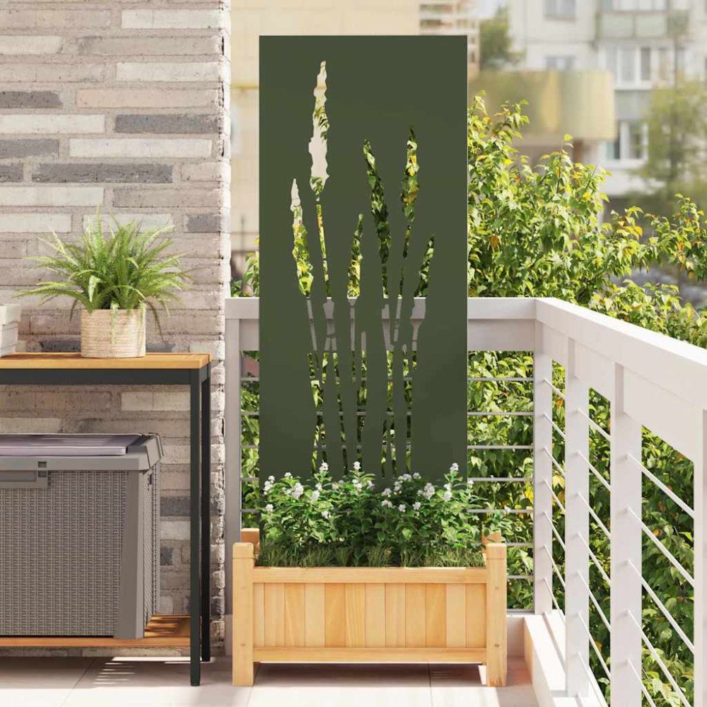 vidaXL Trädgårds integritetsskärm Olivgrön 50 x 140 cm Kallvalsat stål