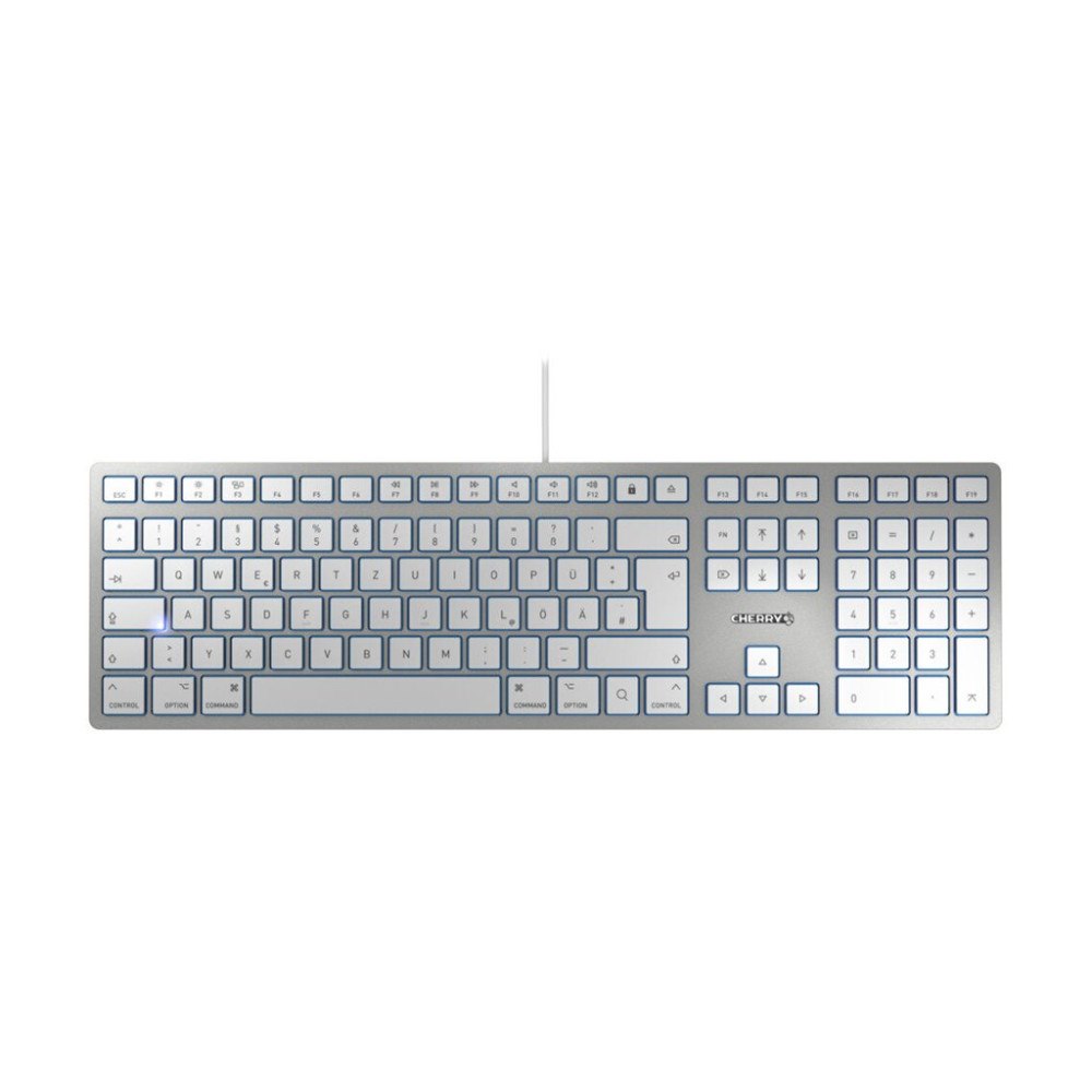 CHERRY CHERRY KC 6000 SLIM FOR MAC - tangentbord - hela norden - silver Inmatningsenhet