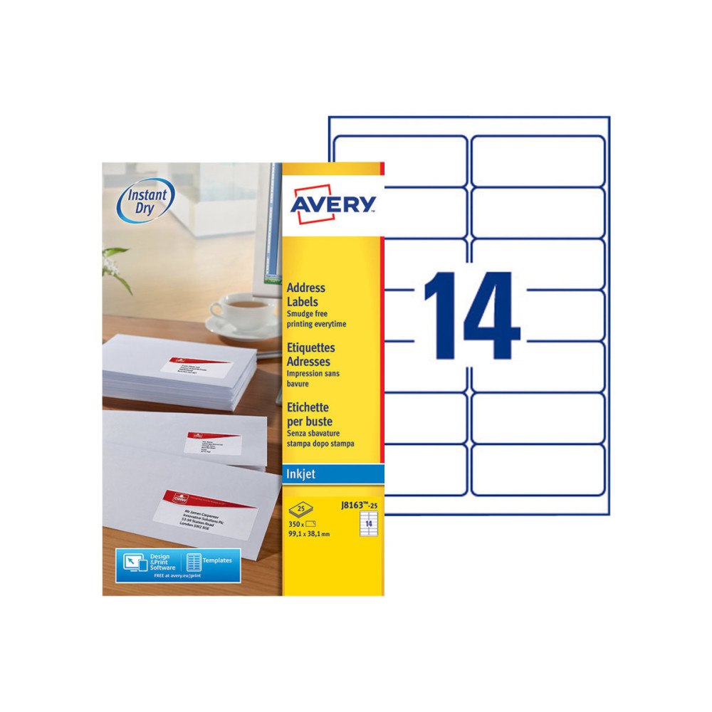 AVERY Avery - adresslappar - 350 etikett (er) - 99.1 x 38.1 mm