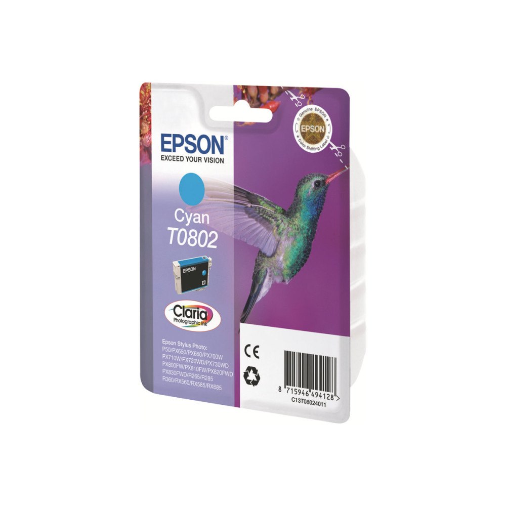 EPSON Epson T0802 - cyan - original - bläckpatron