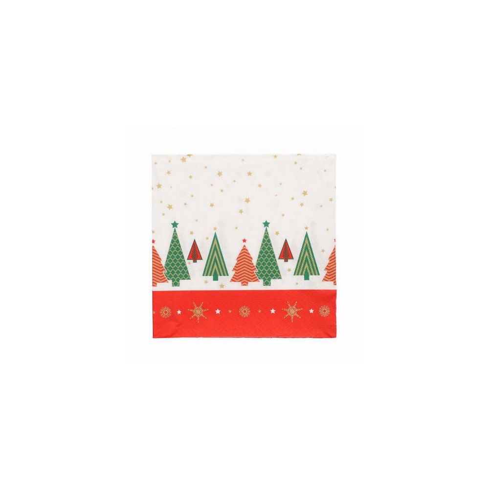 PAPSTAR Servett Xmas Trees 3-lags 33x33cm 100/fp
