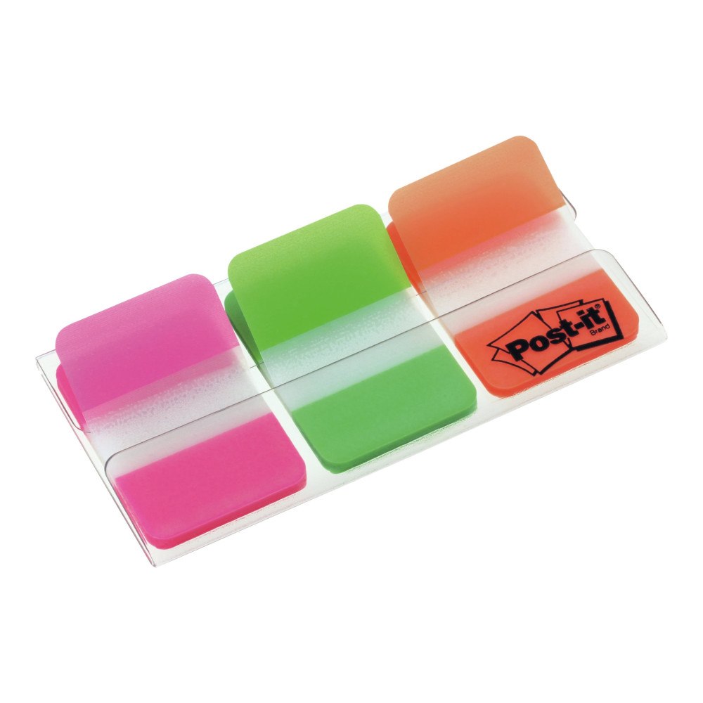 3M Post-it Index 686-PGO - flikar med dispenser - 25.4 x 38.1 mm - 66 ark (3 x 22)