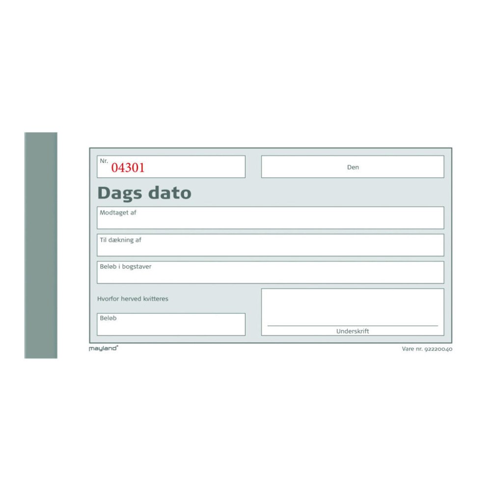 BURDE FÖRLAGS AB Mayland - dagligt formulär - 50 ark - 148 x 85 mm - Kopia