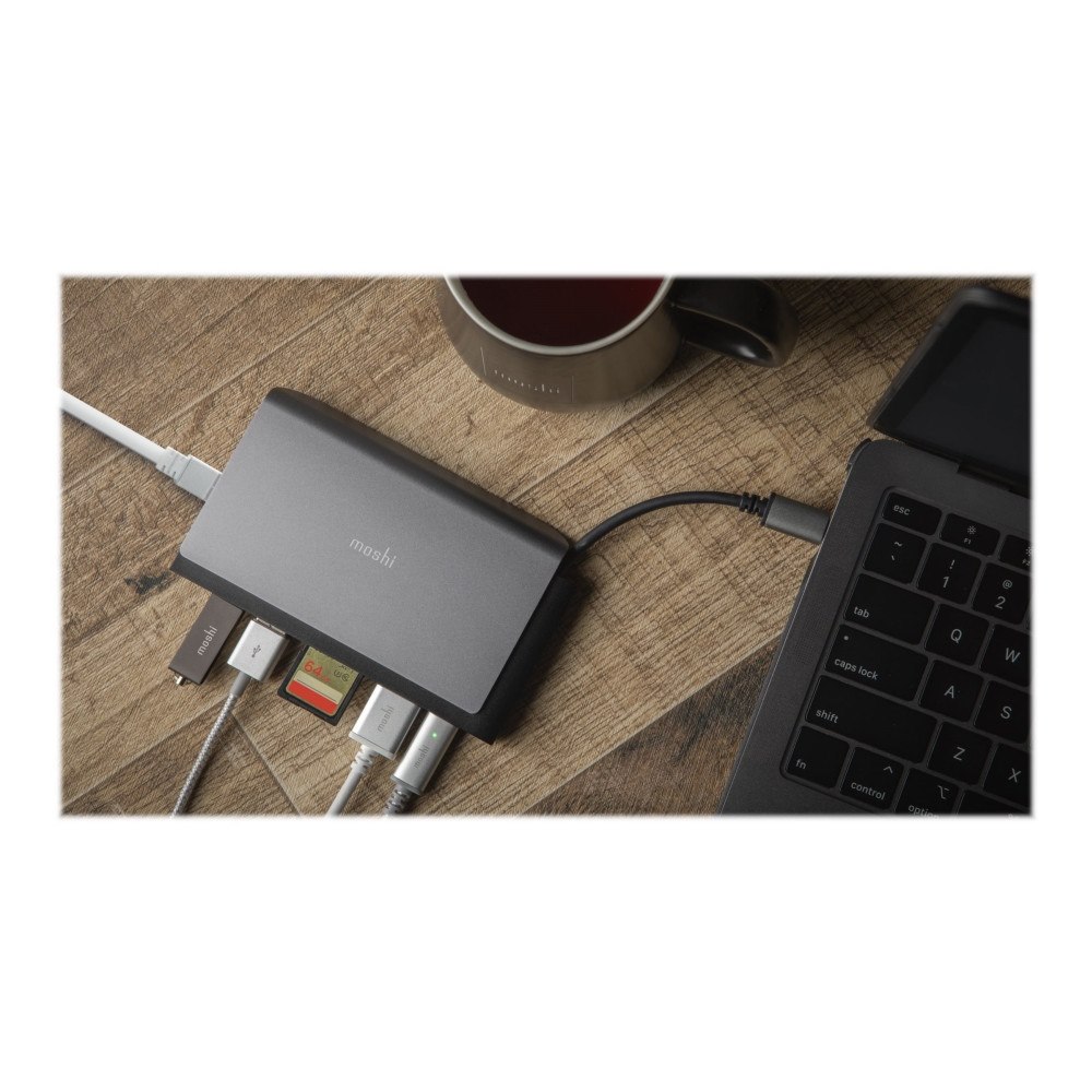 Moshi Moshi Symbus Mini 7-in-1 - dockningsstation - USB-C / Thunderbolt 3 - HDMI - 1GbE