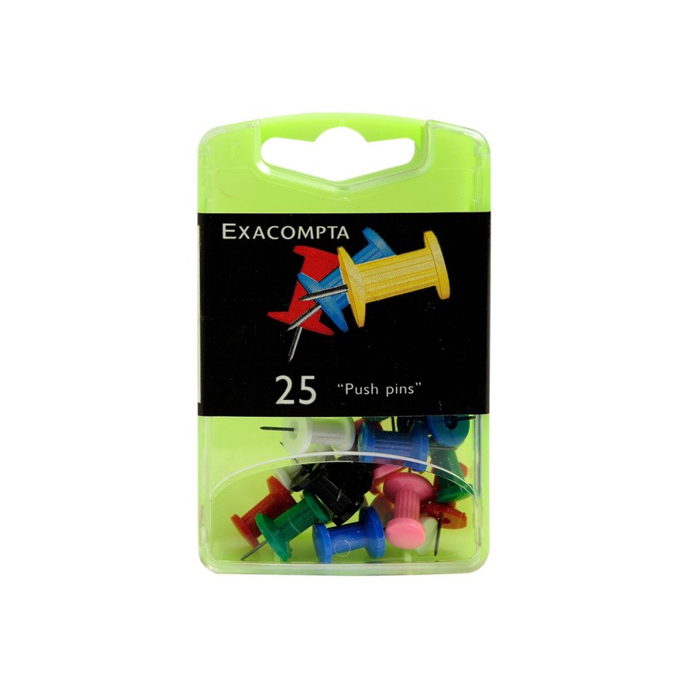 EXACOMPTA Exacompta - tryckstift - 10 mm huvuddiameter, 7 mm nål - blandade färger - paket med 25