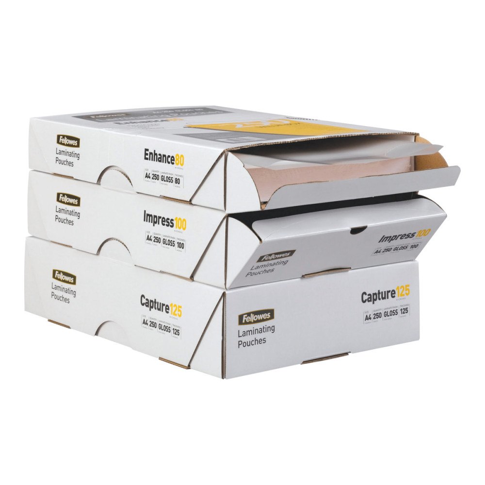 FELLOWES Fellowes Laminating Pouches Enhance 80 micron - 100-pack - glättat - A3 - lamineringsfickor med självhäftande baksida