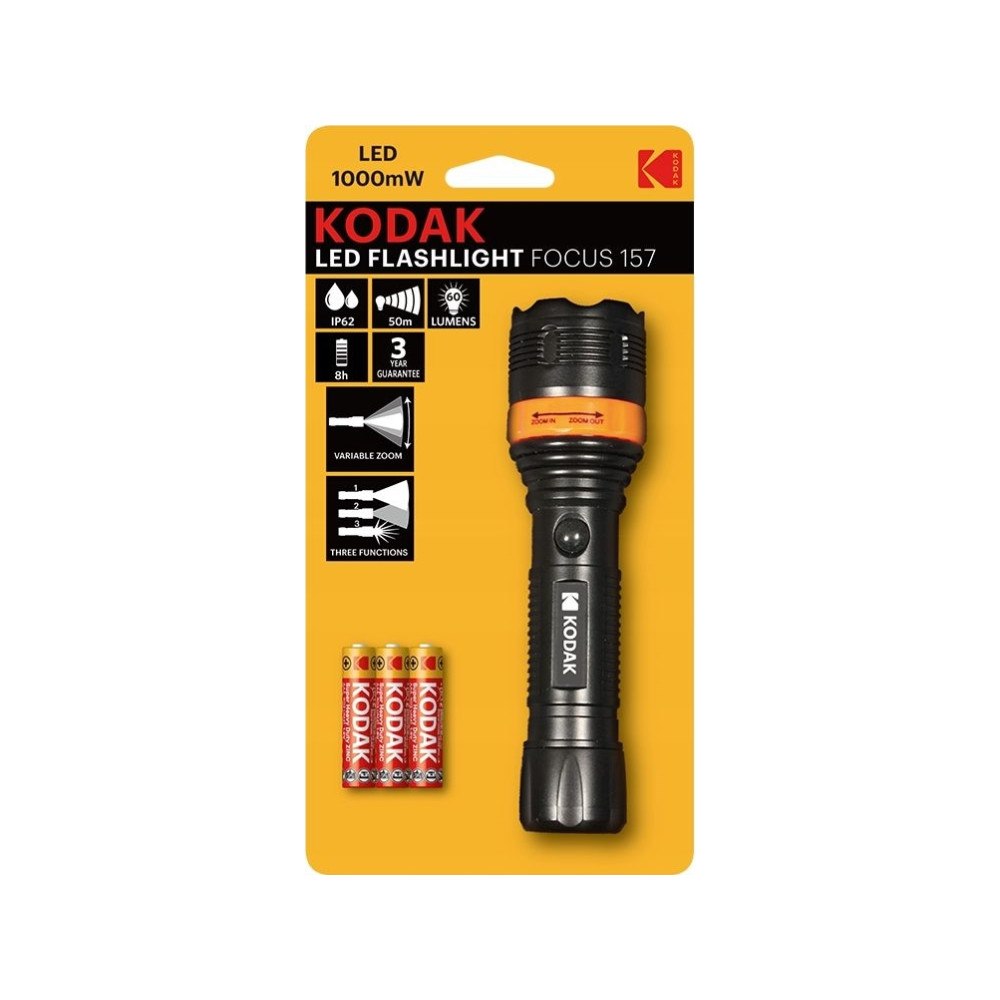 KODAK Kodak Flashlight LED Tourist Flashlight Kodak Focus 157 60lm...